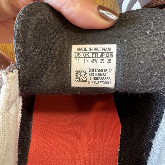 Adidas Gazelle Mens Sz 10 Deep Burgundy Plum White Sole Sneaker - Picture 11 of 11